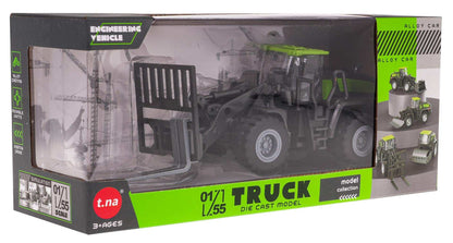 Metalowy Wózek Widłowy zabawka dla dzieci czarno-zielony model metalowy wytrzymały