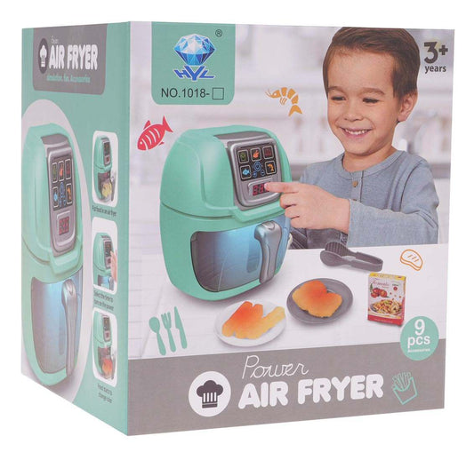 Airfryer z funkcją światła i dźwięku dla dzieci 3+ z akcesoriami do zabawy kuchennej