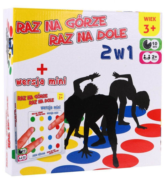 Raz Na Górze Raz Na Dole 2w1 gra zręcznościowa dla dzieci 3+ z matą i wersją mini do ćwiczenia równowagi i koordynacji