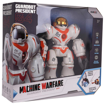 Robot zdalnie sterowany pomarańczowo biały dla dzieci w wieku 3+ w opakowaniu Machine Warfare Guardbot President