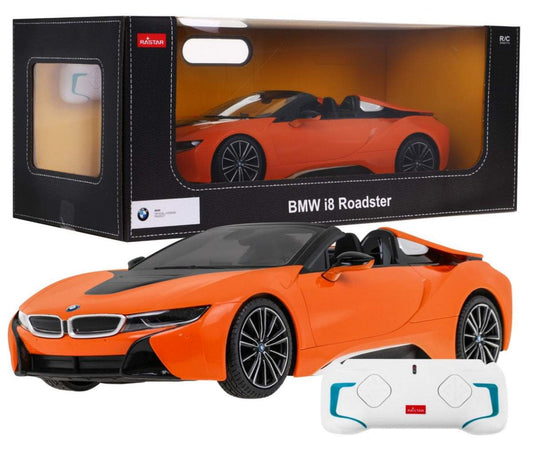 BMW i8 Roadster RASTAR zdalnie sterowane pomarańczowe auto w skali 1:12 z pilotem 2,4 GHz i realistycznymi detalami