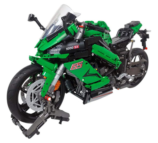 Zielony sportowy motocykl z klocków konstrukcyjnych 2304 elementy dla dzieci