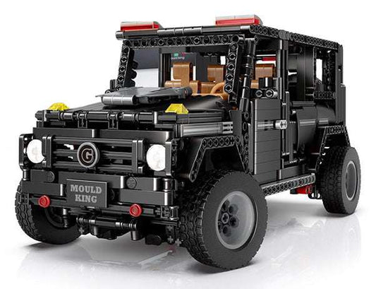 Zestaw Klocków Auto Terenowe czarny model terenowego auta z 1722 elementów do samodzielnego składania.