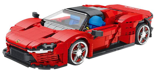 Zestaw Klocków Auto czerwony sportowy samochód do samodzielnego montażu 1168 elementów
