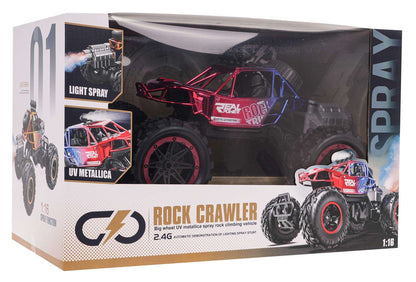 Real Rock Crawler czerwony zdalnie sterowany samochód terenowy z funkcją dymu i dużymi oponami