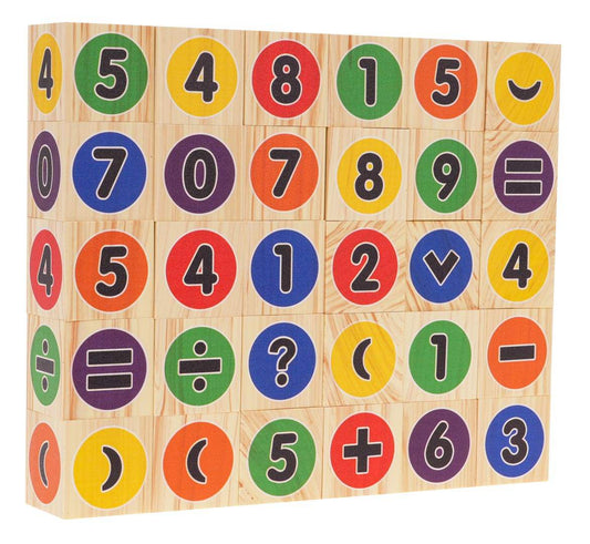 Klocki Matematyczne Działania foam educational blocks with colorful numbers and math symbols for kids learning math skills