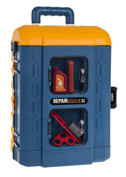 Kids tool kit Warsztat Małego Majsterkowicza 46-piece playset in blue and orange case