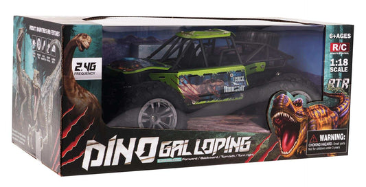 Crawler Dino 1:18 RC zdalnie sterowany samochód terenowy dla dzieci z metalową karoserią i motywem dinozaura