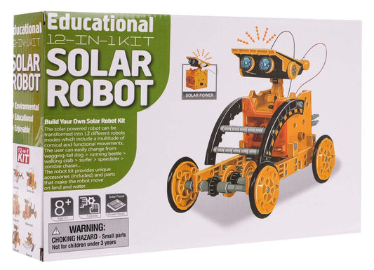 Zestaw Pojazdów Solarnych 12w1 dla dzieci 8 lat edukacyjny pomarańczowy robot solarny konstrukcyjny