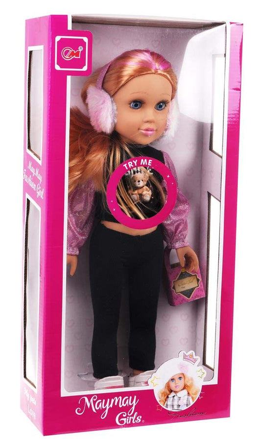Lalka Daria doll in pink box with winter accessories and removable clothes for children aged 3+