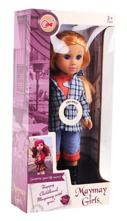 Lalka Karolinka doll with movable limbs and interchangeable clothes in packaging for kids 3+ years