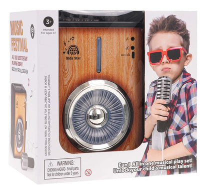 Wzmacniacz Bluetooth z mikrofonem dla dzieci od 3 lat do karaoke i odtwarzania muzyki bezprzewodowo