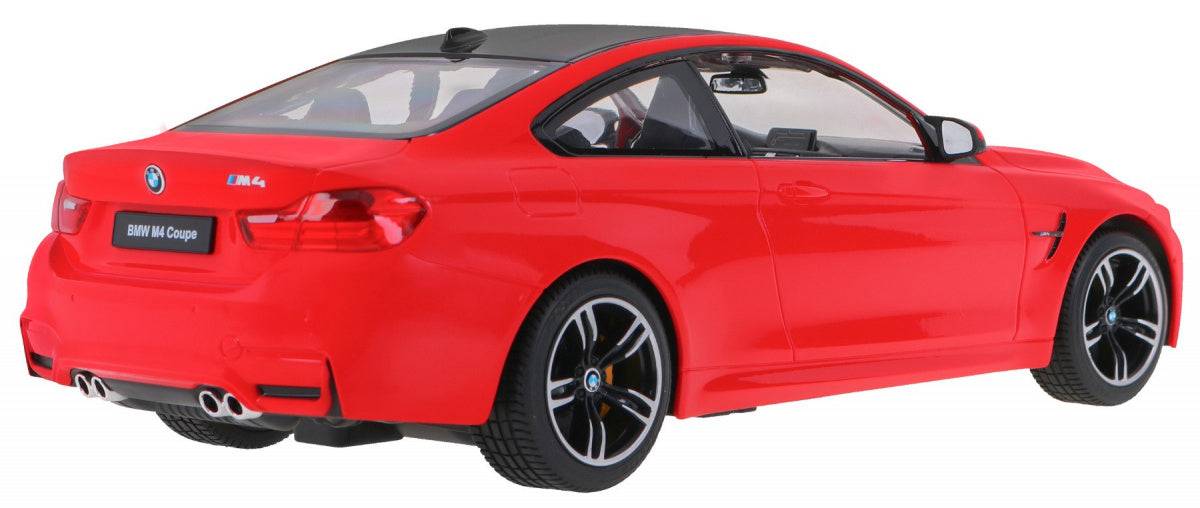 Rastar BMW M4 Coupe zdalnie sterowany model w skali 1:14, realistyczny czerwony samochód sportowy z detalami i diodami LED.