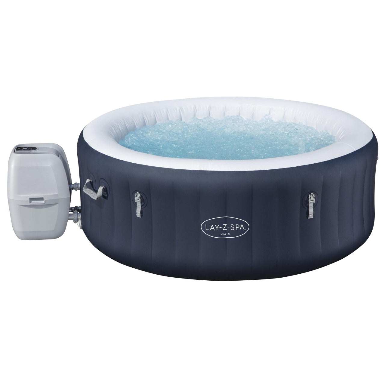 Lay-Z-Spa Miami Air Jet jacuzzi with durable TRITECH walls and energy-saving insulation for home relaxation