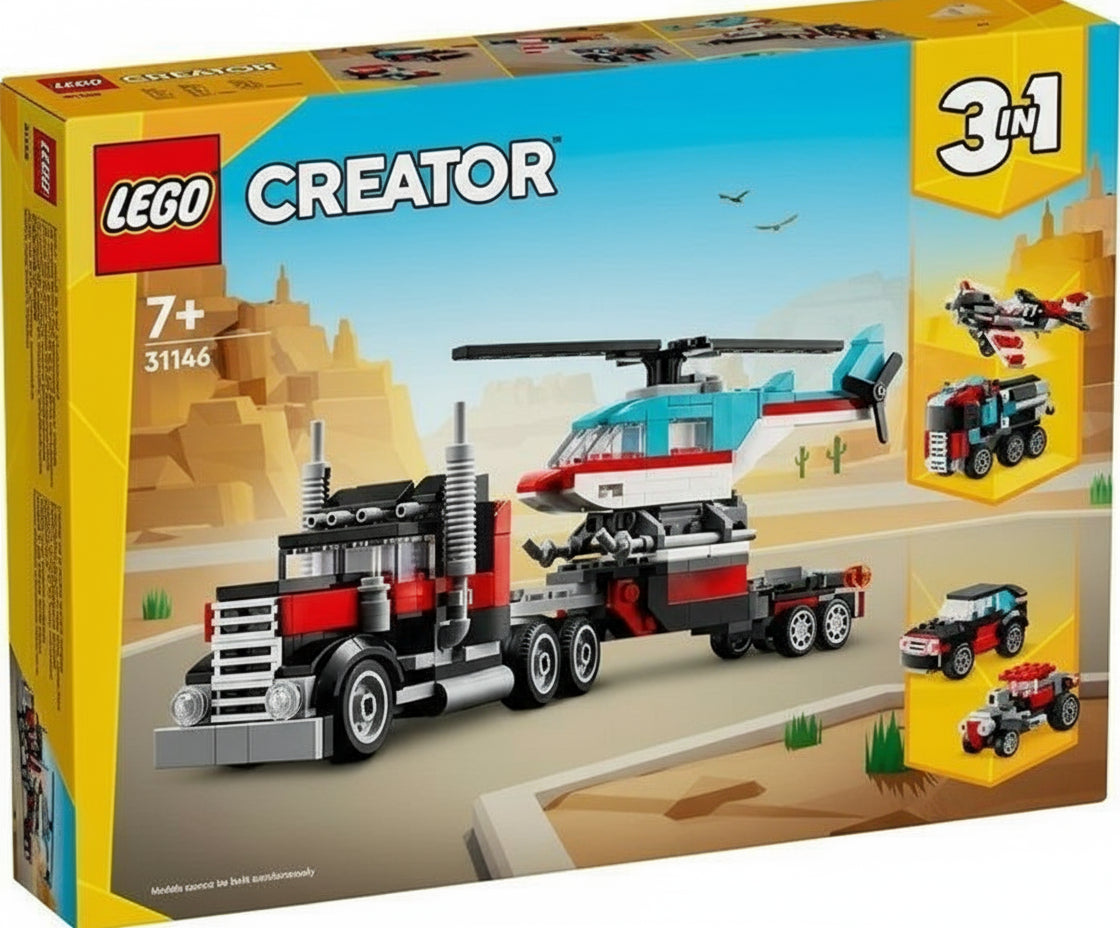 LEGO® Creator Ciężarówka z platformą i helikopterem