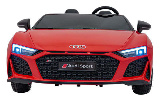 Red Audi Spyder R8 Lift electric kids car with LED headlights and Audi Sport grille