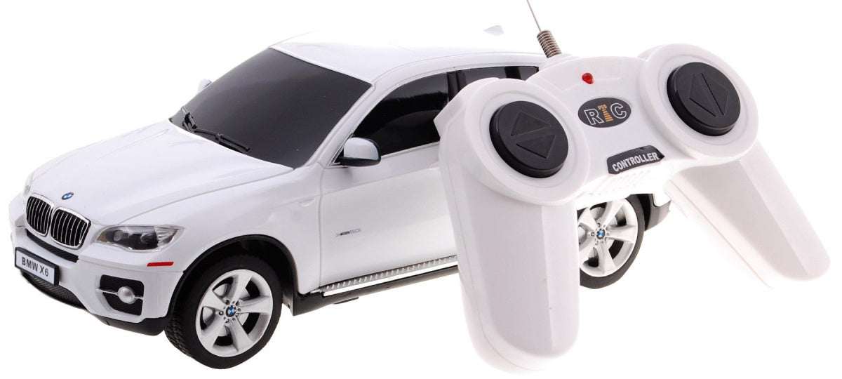 BMW X6 białe zdalnie sterowane auto RASTAR 1:24 RC SUV z realistycznymi detalami i gumowymi kołami