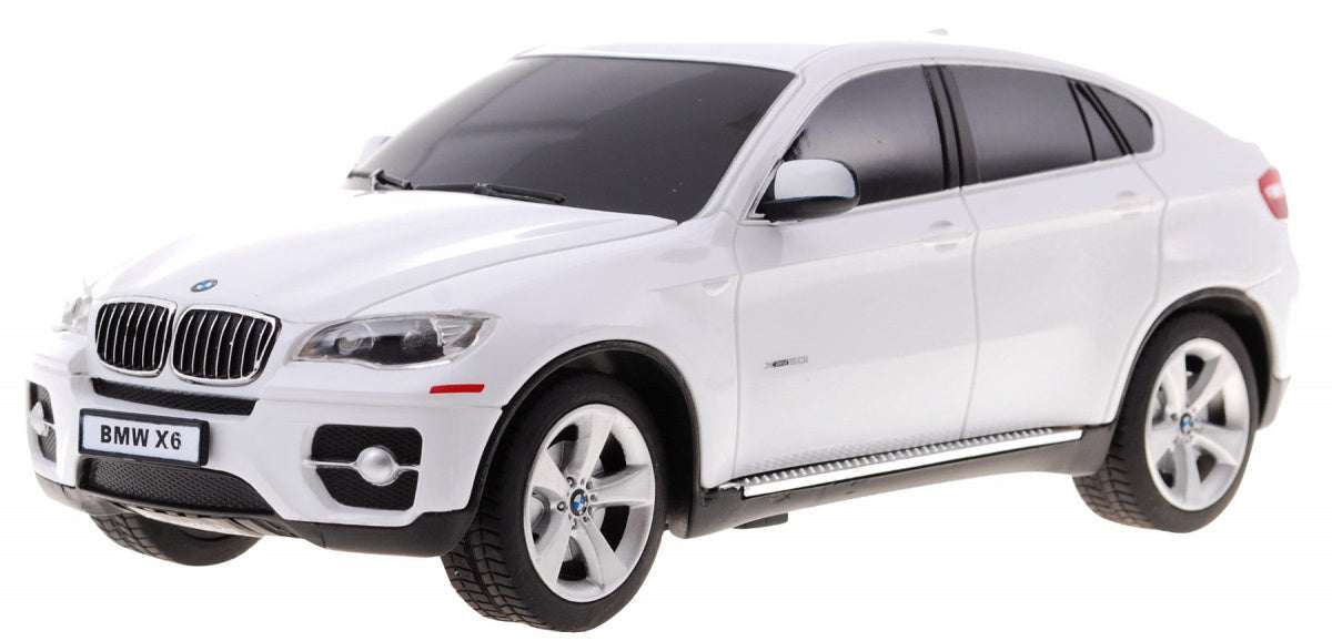 BMW X6 białe zdalnie sterowane auto RC w skali 1:24 z realistycznymi detalami i gumowymi kołami