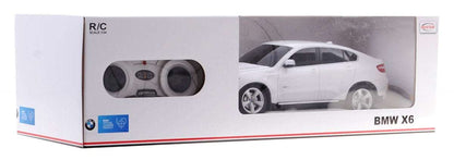 BMW X6 białe zdalnie sterowane auto RASTAR 1:24 w opakowaniu z padem do sterowania