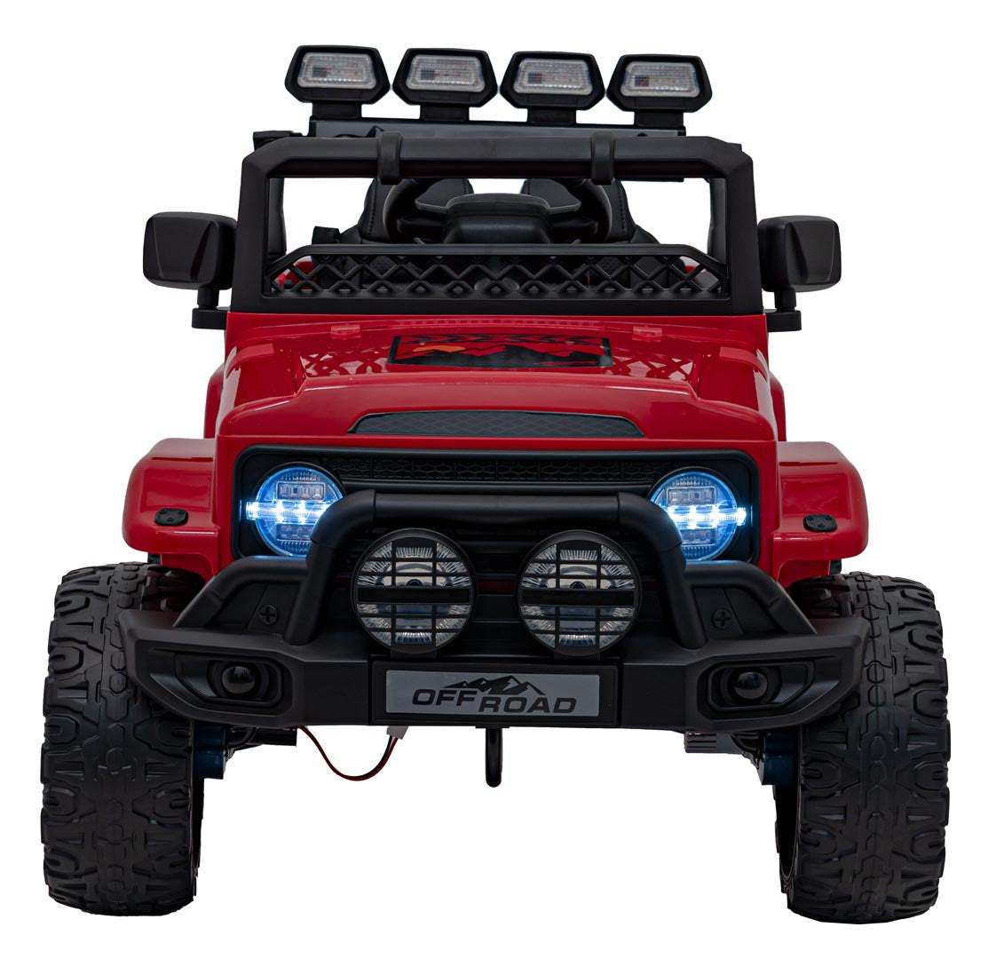 Czerwony pojazd off road climber dziecięcy zdalnie sterowany z LED światłami i dużymi kołami terenowymi