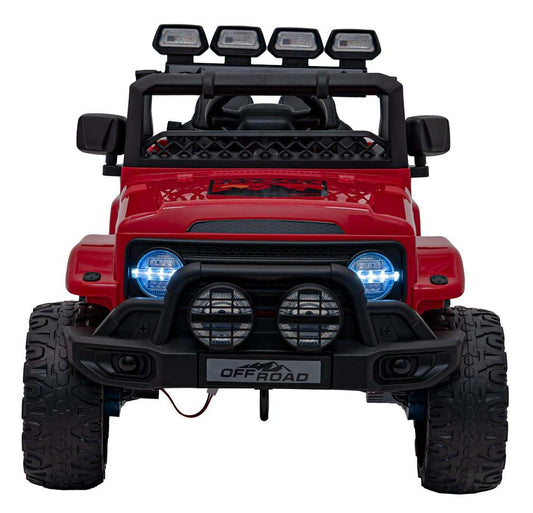 Czerwony pojazd off road climber dziecięcy zdalnie sterowany z LED światłami i dużymi kołami terenowymi