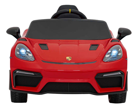 Czerwony Porsche Pojazd Spyder RS 718 12V dla dzieci z LED światłami i pilotem zdalnego sterowania