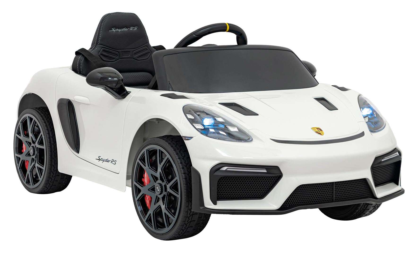 Biały dziecięcy elektryczny samochód Porsche Spyder RS 718 12V z pilotem i oświetleniem LED