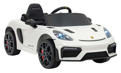 Biały dziecięcy elektryczny samochód Porsche Spyder RS 718 12V z pilotem i oświetleniem LED