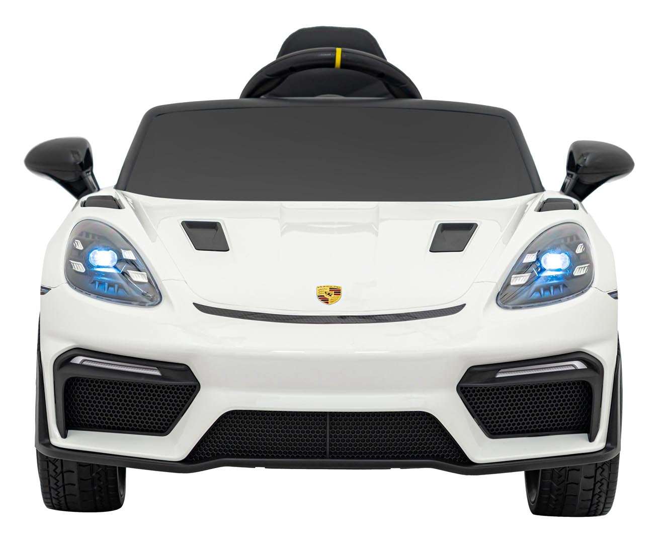 Porsche Spyder RS 718 biały zdalnie sterowany elektryczny samochód dla dzieci z LED światłami i pilotem
