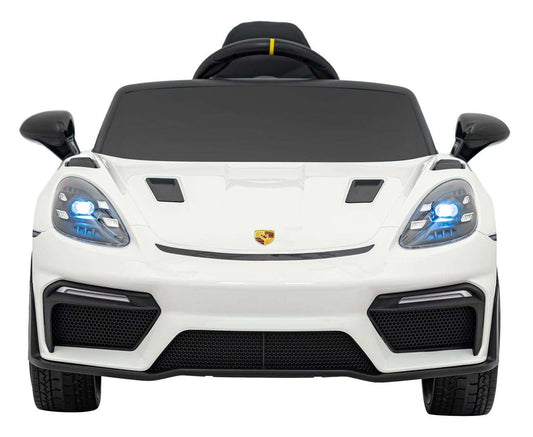 Porsche Spyder RS 718 biały zdalnie sterowany elektryczny samochód dla dzieci z LED światłami i pilotem