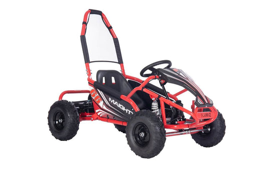 Czerwony Maighty Gokart Elektryczny 1000W dla dzieci z solidną stalową ramą i trzema trybami prędkości