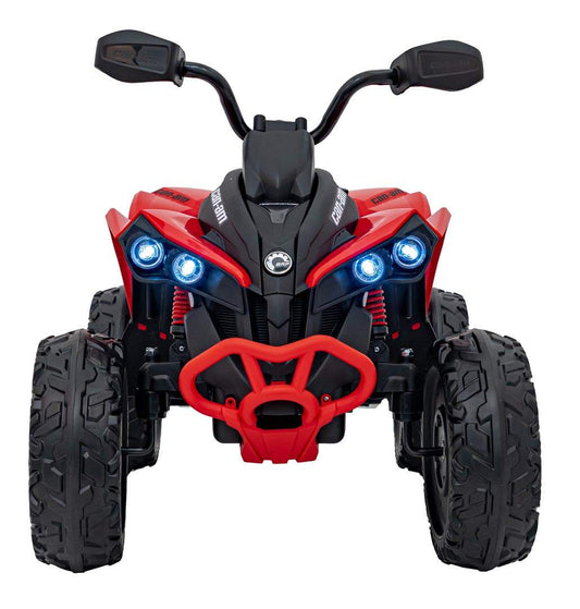 Czerwony dziecięcy Quad Maverick ATV z LED, Bluetooth, moc 400W, koła EVA i amortyzatory