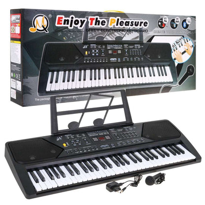 Keyboard dla dzieci MQ 600 z trybem nauki 61 klawiszy mikrofonem i stojakiem na nuty