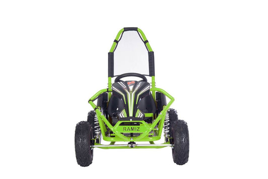 MAIGHTY Gokart Elektryczny zielony dla dzieci z mocnym napędem 1000W i regulowanym siedzeniem
