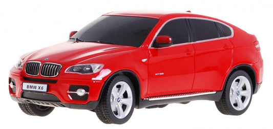 Czerwony model BMW X6 zdalnie sterowany w skali 1:24 z realistycznym designem i gumowymi kołami