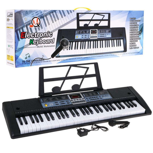 61-klawiszowy keyboard dla dzieci z mikrofonem i trybem nauki, lekki i edukacyjny instrument muzyczny