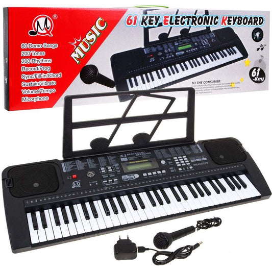 Keyboard Z Mikrofonem 61 klawiszy z metronomem USB MP3 dla dzieci od 5 lat
