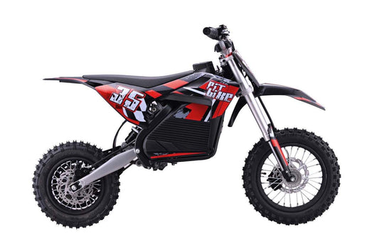 Pojazd Motor PIT BIKE czerwony elektryczny dla dzieci z wytrzymałą ramą i off-road oponami