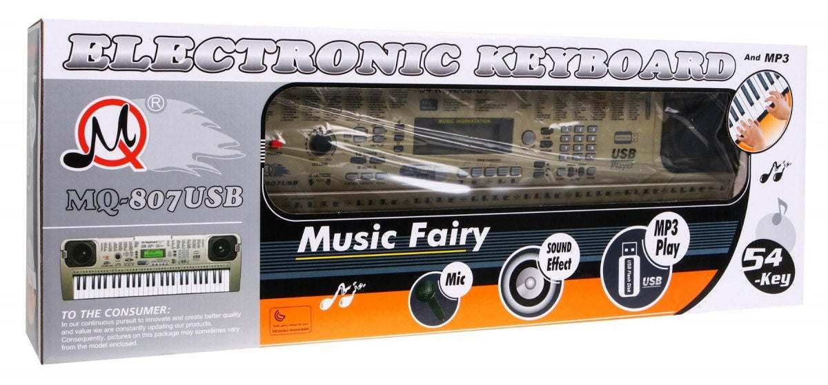 Keyboard Dla Dzieci 5 Plus MQ807 USB 54-klawiszowy z mikrofonem i trybem lekcji dla dzieci, muzyczna klawiatura edukacyjna
