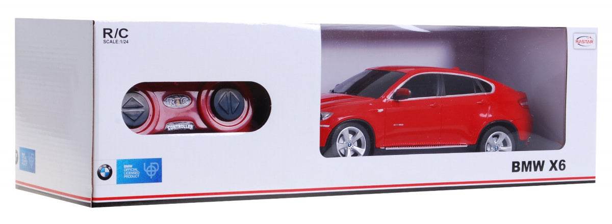 BMW X6 czerwone zdalnie sterowane auto RASTAR 1:24 model SUV z pilotem