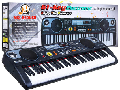 Keyboard Dla Dzieci 5 Plus MQ-860USB 61-key electronic keyboard with microphone and USB connection for kids' music learning and play