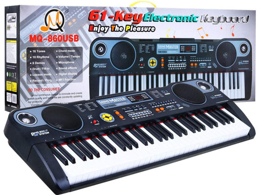 Keyboard Dla Dzieci 5 Plus MQ-860USB 61-key electronic keyboard with microphone and USB connection for kids' music learning and play