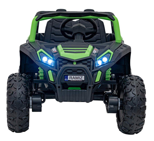 Zielony Pojazd Buggy UTV 2000M Racing dla dzieci z LED światłami i pilotem zdalnego sterowania