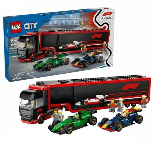 LEGO® CITY 60445 Ciężarówka z bolidami RB20 i AMR2