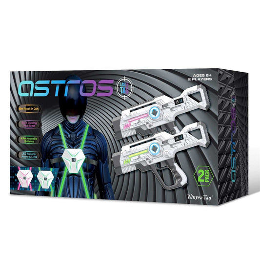 Zestaw Pistoletów Laserowych dla dzieci z kamizelkami do laser tag, 2 sztuki, zestaw do zabawy aktywnej dla 2 graczy, wiek 8+