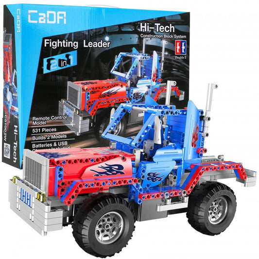 CaDA 531 El Zdalnie Sterowana Terenówka 2w1 RC model z klocków, terenowe auto i ciężarówka, 531 elementów, dla dzieci 6+