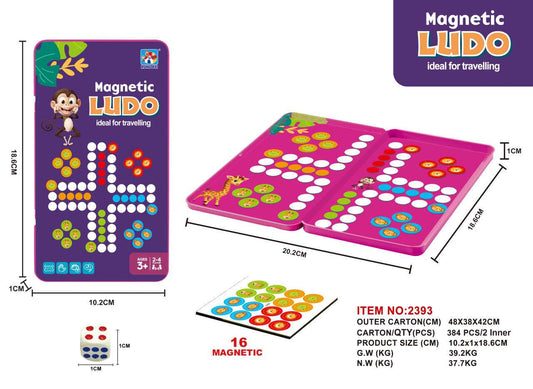 Magnetyczna Gra Ludo podróżna dla rodzin z magnetycznymi pionkami i kompaktowym designem