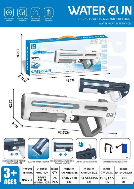 Pistolet na wodę automatyczny z funkcją świateł dla dzieci 3+ lat, mocny strumień, ergonomiczny uchwyt, lekka konstrukcja, wodna zabawka ogrodowa