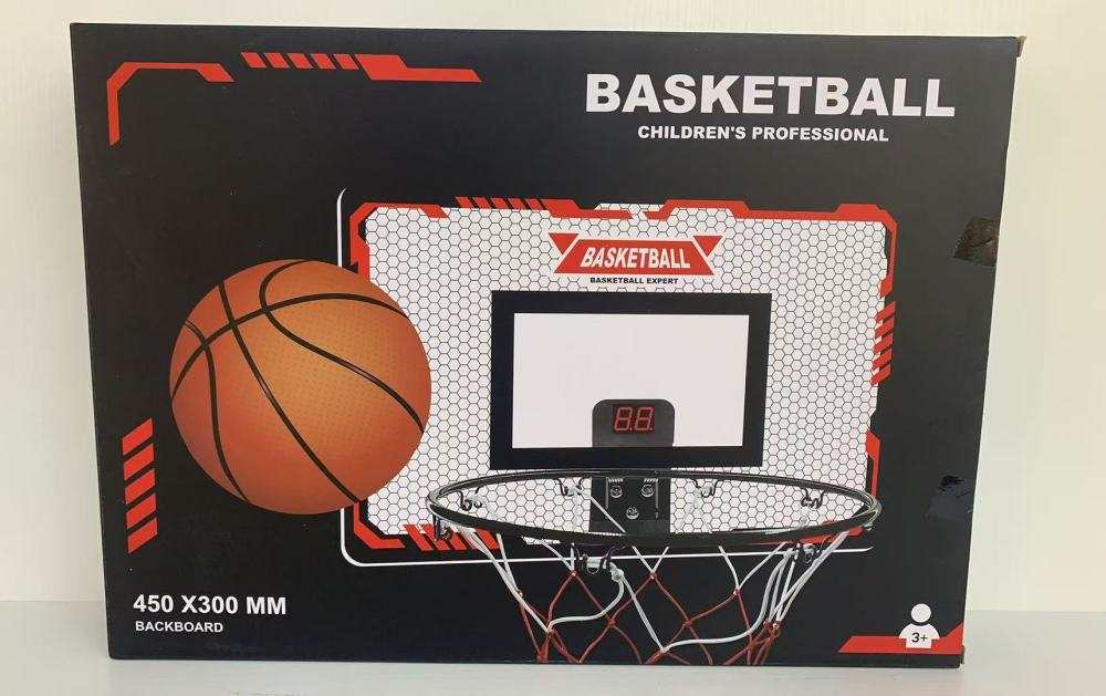 Zestaw do koszykówki z tablicą i licznikiem wyników dla dzieci, rozmiar 450x300 mm, do treningu i zabawy