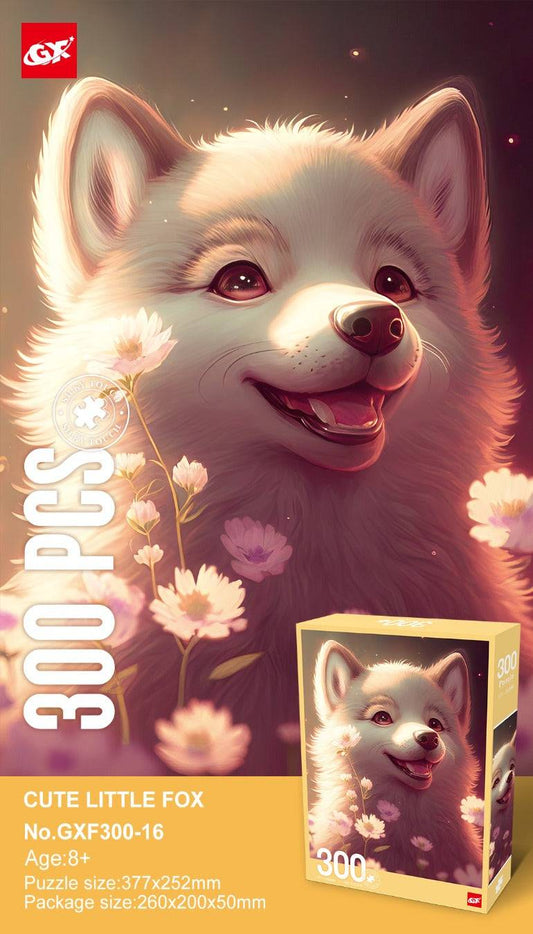 Zestaw puzzli 300 elementów piesek dla dzieci rozwijający koncentrację, obrazek 37,7x25,2 cm